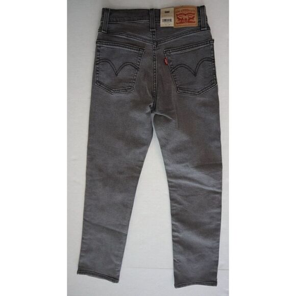 Levi's Women's Sz 00 Short / W24 L28 Gray Wedgie Straight Denim Jeans $70 - Picture 2 of 9